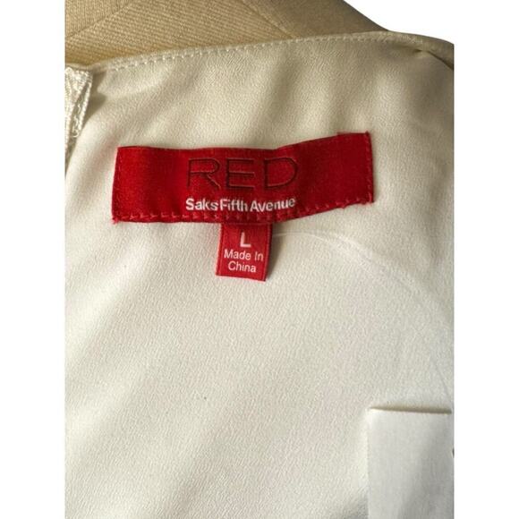 Saks Fifth Avenue Faux Leather Peplum Vest Top Size Large TINY FLAW Black White - Picture 7 of 9